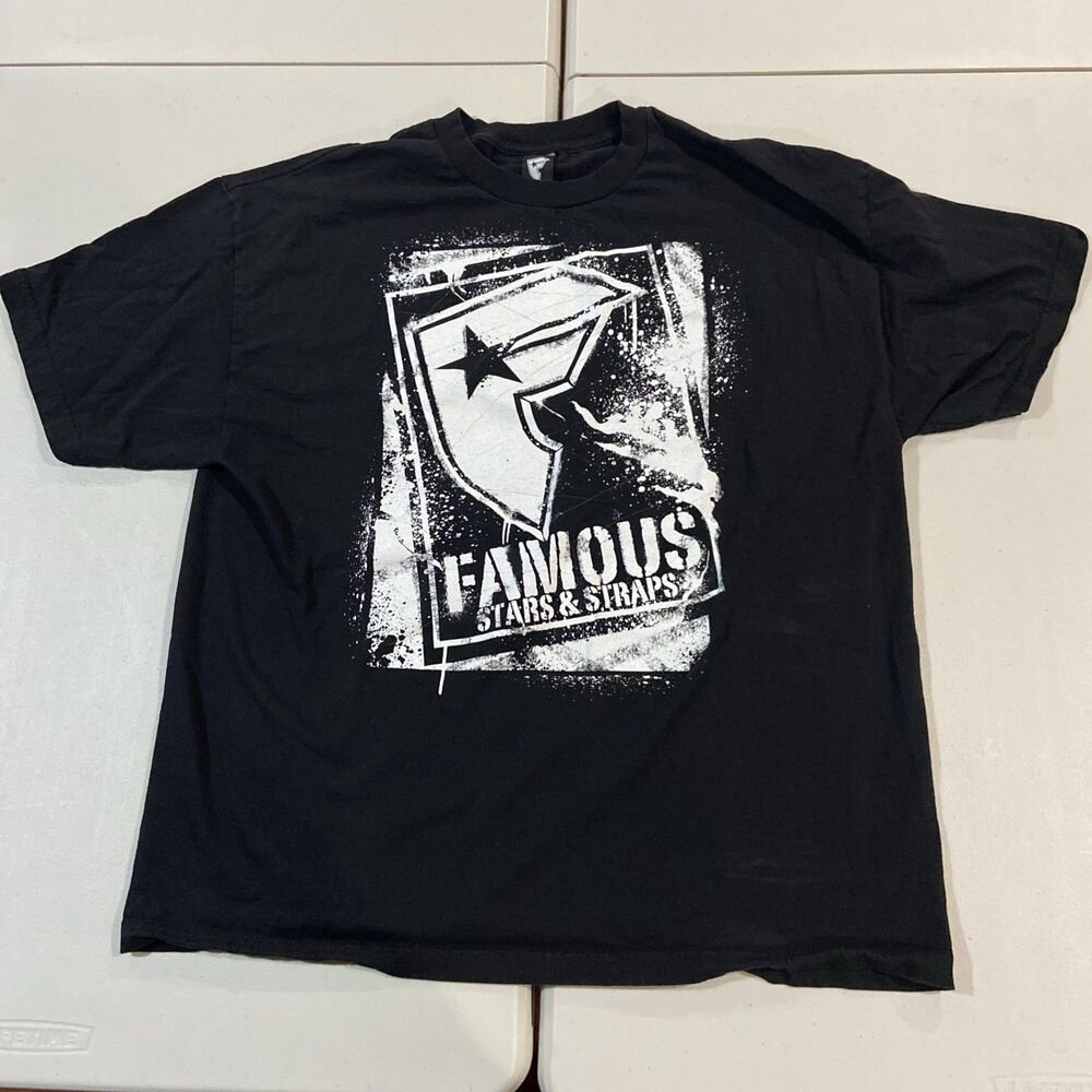 Vintage T Shirt Y2K Famous Stars and Straps Skater Motocross 2XL XXL BMX 2000s